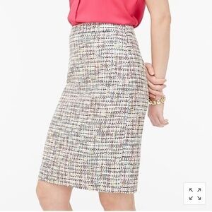 J Crew Factory Multicolor Tweed Pencil Skirt. Size 10.